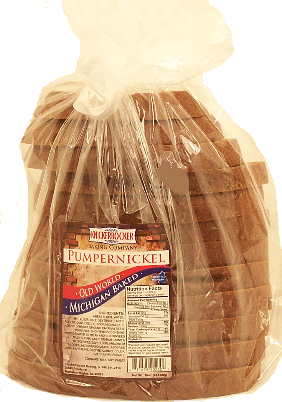 Knickerbocker Baking Company pumpernickel sliced half bread loaf Full-Size Picture